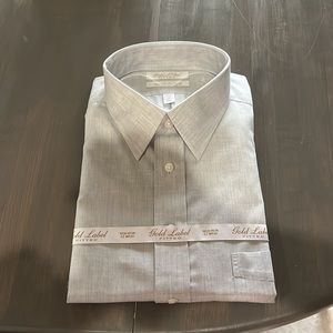 NWT Gold Label by Roundtree and Yorke Gray Button Up Dress Shirt